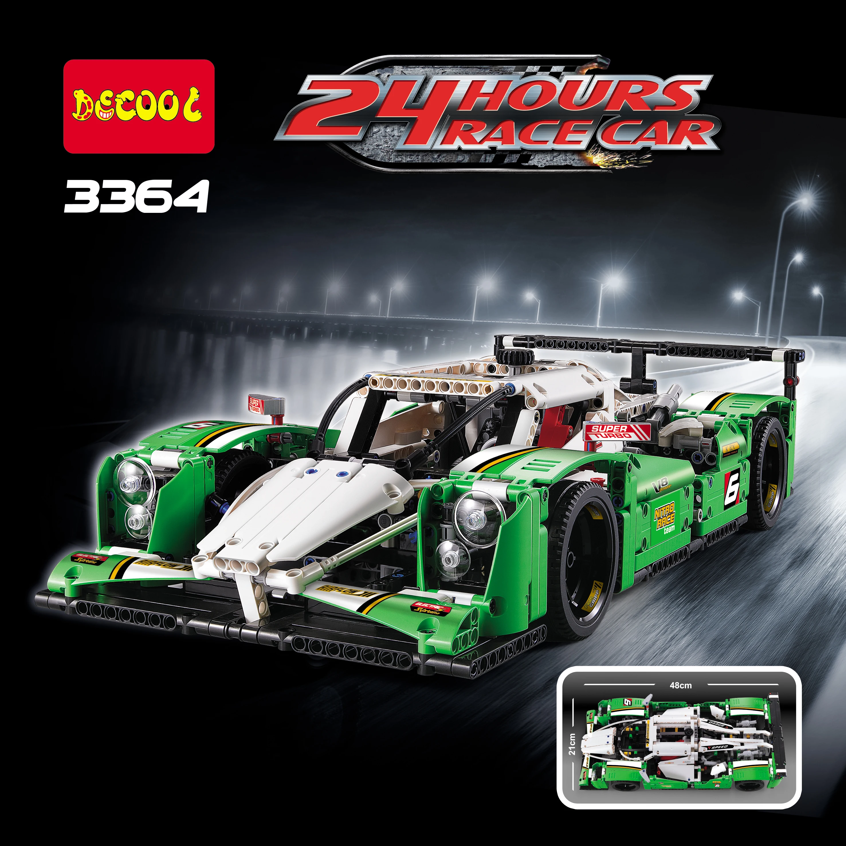 Decool 3364 lepinly Technic 24 часовая Гоночная машина внедорожник городская модель