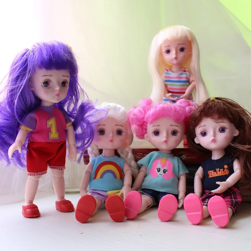 1/12 BJD кукла 15 см золотые волосы девушки куклы 14 суставов тела Обнаженная Bjd кукла случайный один набор одежды одна пара обуви детские игрушки для девочки