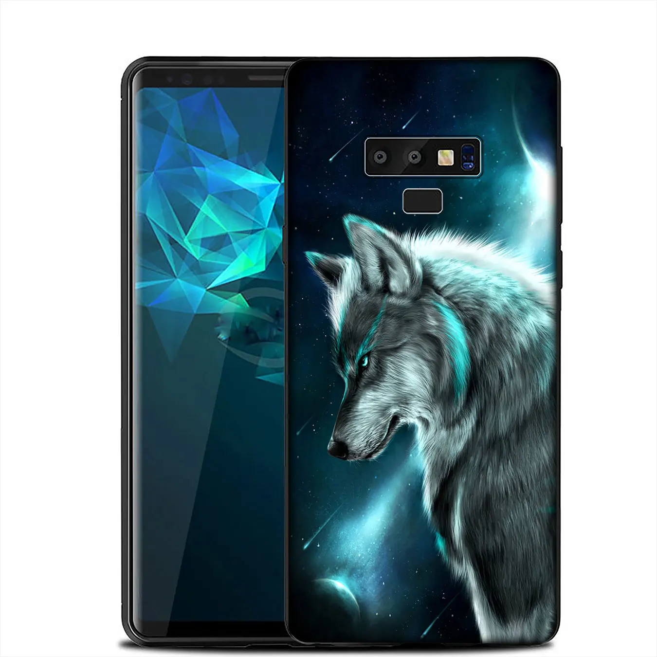 IYICAO Moon roaring wolf Soft Silicone Case for Samsung Galaxy A6 A9 A8 A7 2018 A3 A5 2016 2017 Note 9 8 10 Plus Lite |