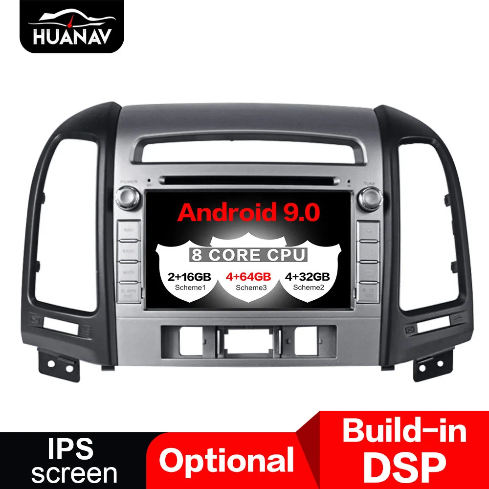 DSP Android 9 0 автомобильный dvd плеер gps навигация для Hyundai Santa fe 2006 2012 авто стерео радио