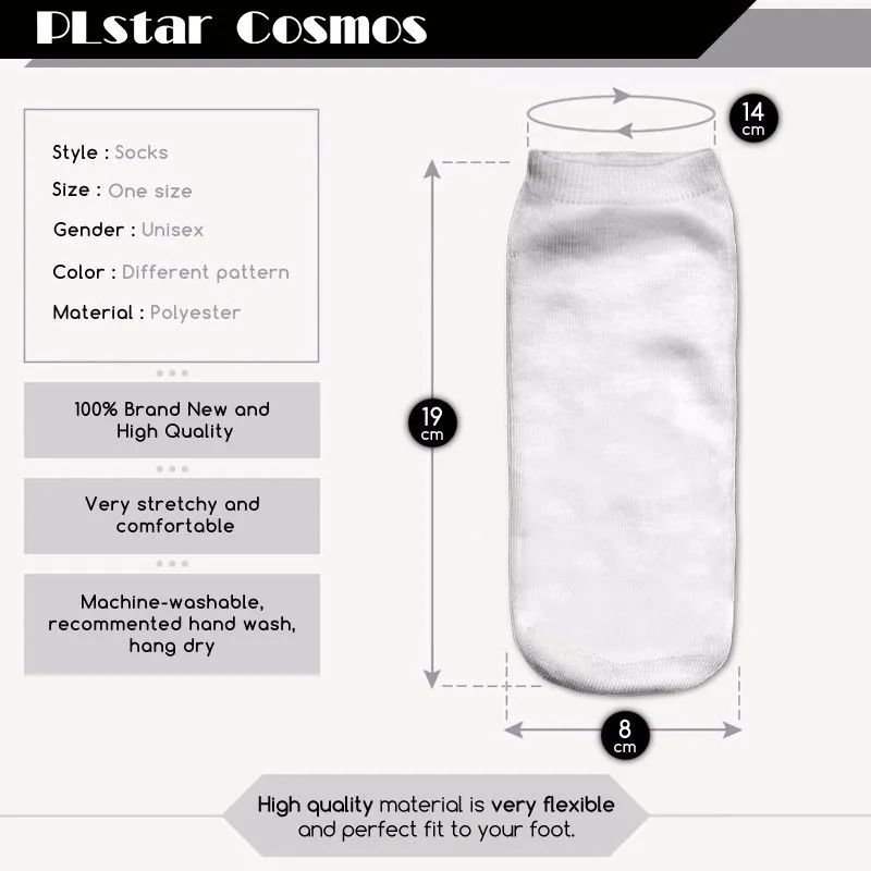 PLstar Cosmos 3D напечатаны карты игры герои силы и волшебные милые хлопковые короткие носки для женщин женские корейские носки Харадзюку