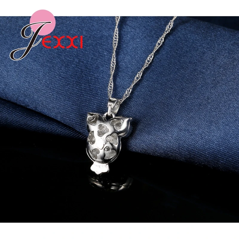 African AAA Crystal Owl Shape Pendant Necklace Earrings Sets Best Wishes Gift Party Anniversary 925 Sterling Silver Jewelry | Украшения и