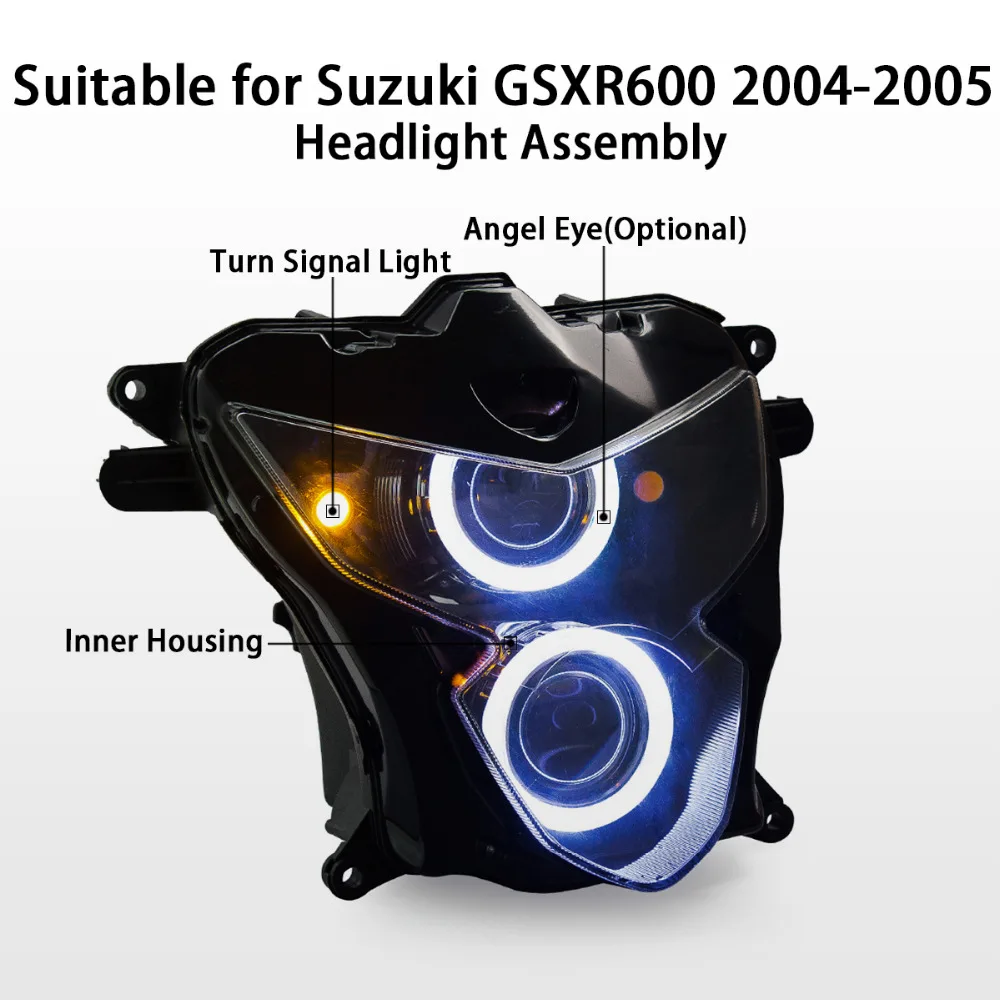 Передние фары KT для мотоцикла Suzuki GSXR GSX-R600 2004-2005 HID Проектор Светодиодный (LED) Глаз