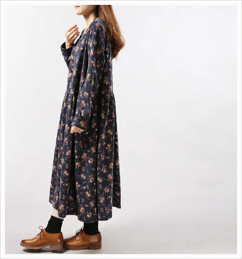 2017 осенне-зимние платья Avant Garde из хлопка и льна винтажное повседневное Свободное