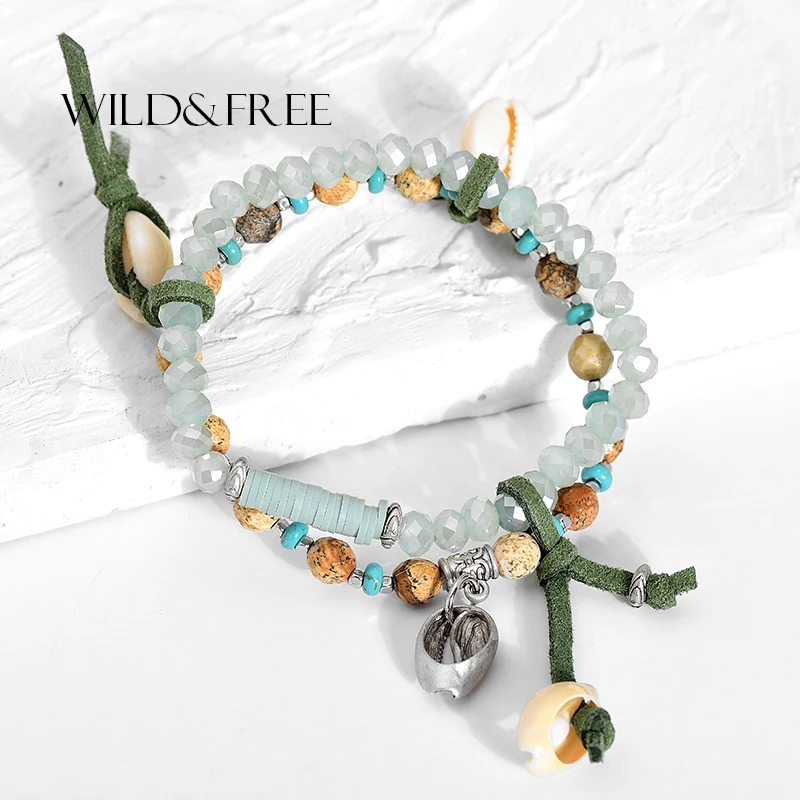 Wild &amp Free в богемном стиле Стиль бисер браслет шарма ювелирных изделий для женщин