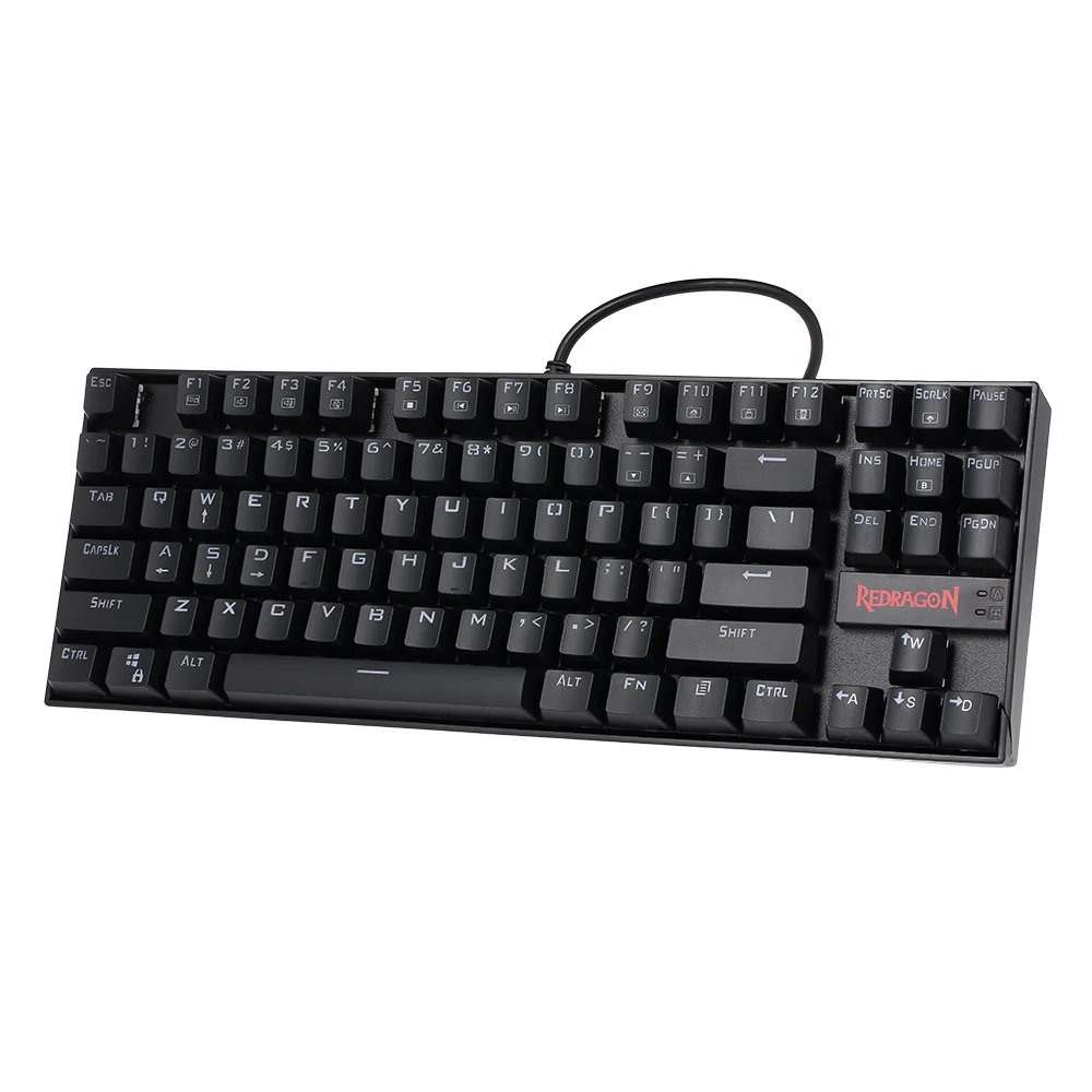REDRAGON K552 игровая Механическая Проводная клавиатура брызгозащищенная вода красная подсветка клавиатура 87 клавиш синие переключатели для компьютера