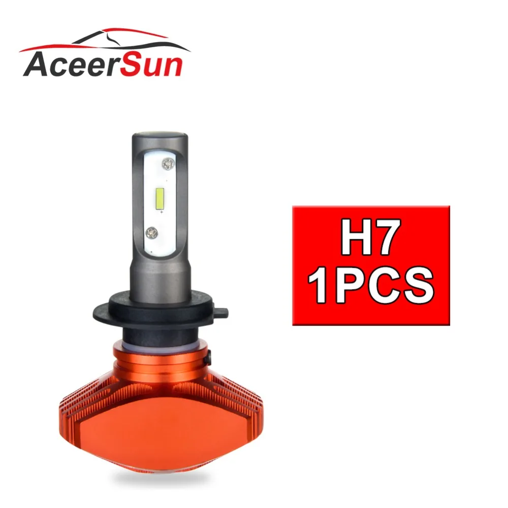 Aceersun 1 шт. H7 Hi lo луч безвентиляторный светодиодный Автомобильный фары для авто 80