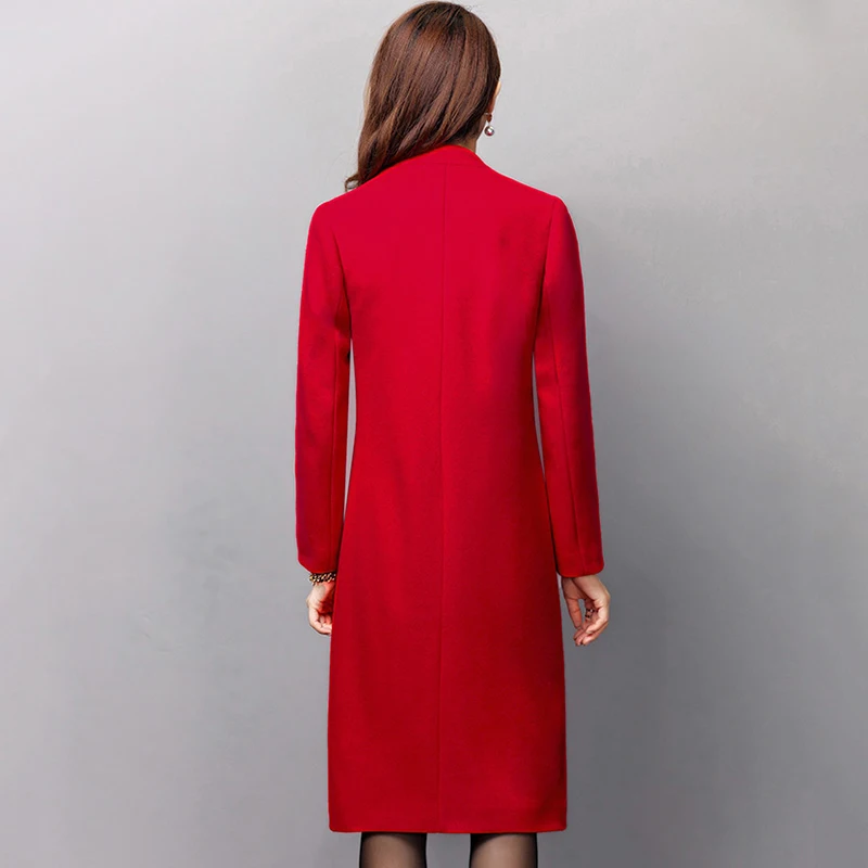 2018 осенне-зимнее женское Шерстяное Пальто дамское тонкое шерстяное пальто