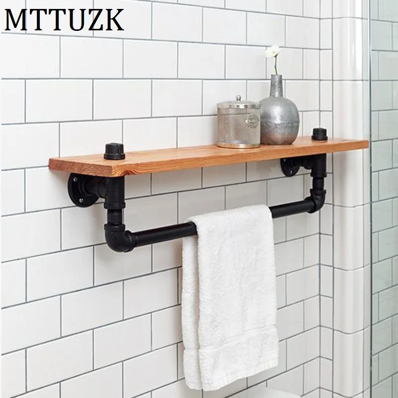 Черная Железная трубка MTTUZK держатель для туалетного полотенца промышленный