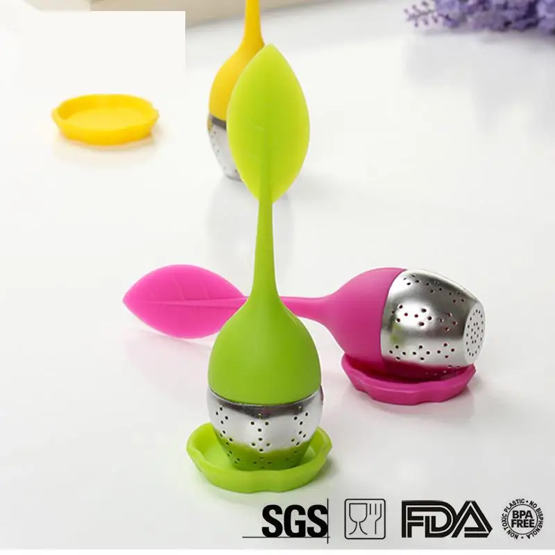 Одобренное FDA милое Силиконовое ситечко для заварки чая из нержавеющей