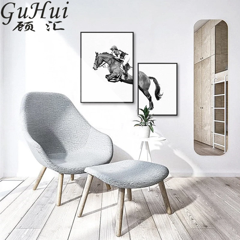 Скачущая лошадка черно белые картины холщовая Настенная картина Equestrianism