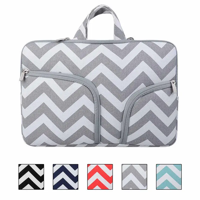 Новая светло зеленая серая черная красная волнистая Холщовая Сумка для ноутбука