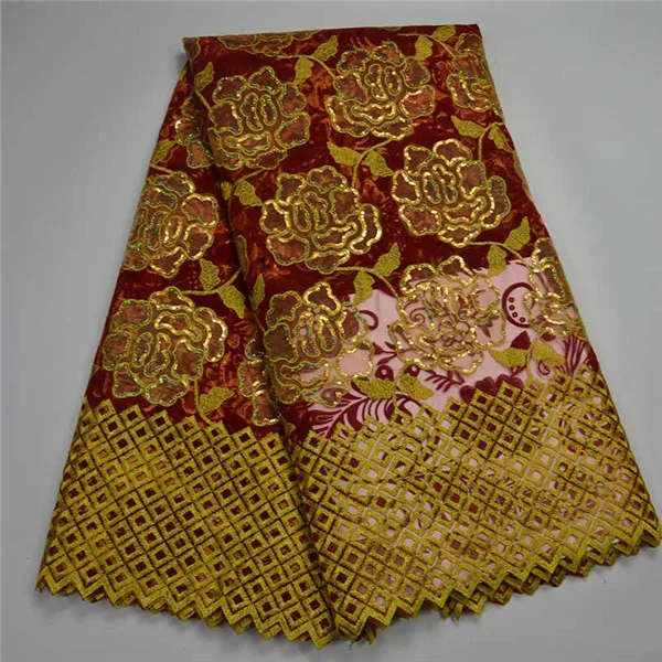 

African Swiss Lace Fabric High Quality French Lace African Tulle Lace Mesh Net Fabric With Sequins 5 Yards For Women Wedding