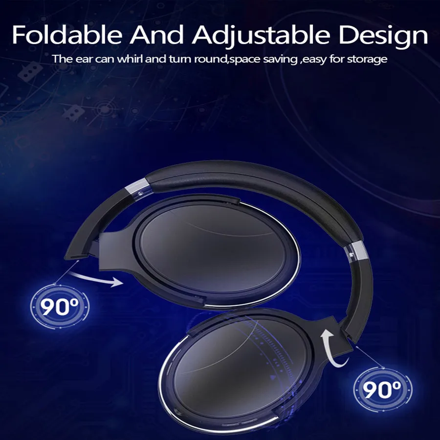 Bluetooth 4 2 наушники беспроводные складные Регулируемая гарнитура с микрофоном для