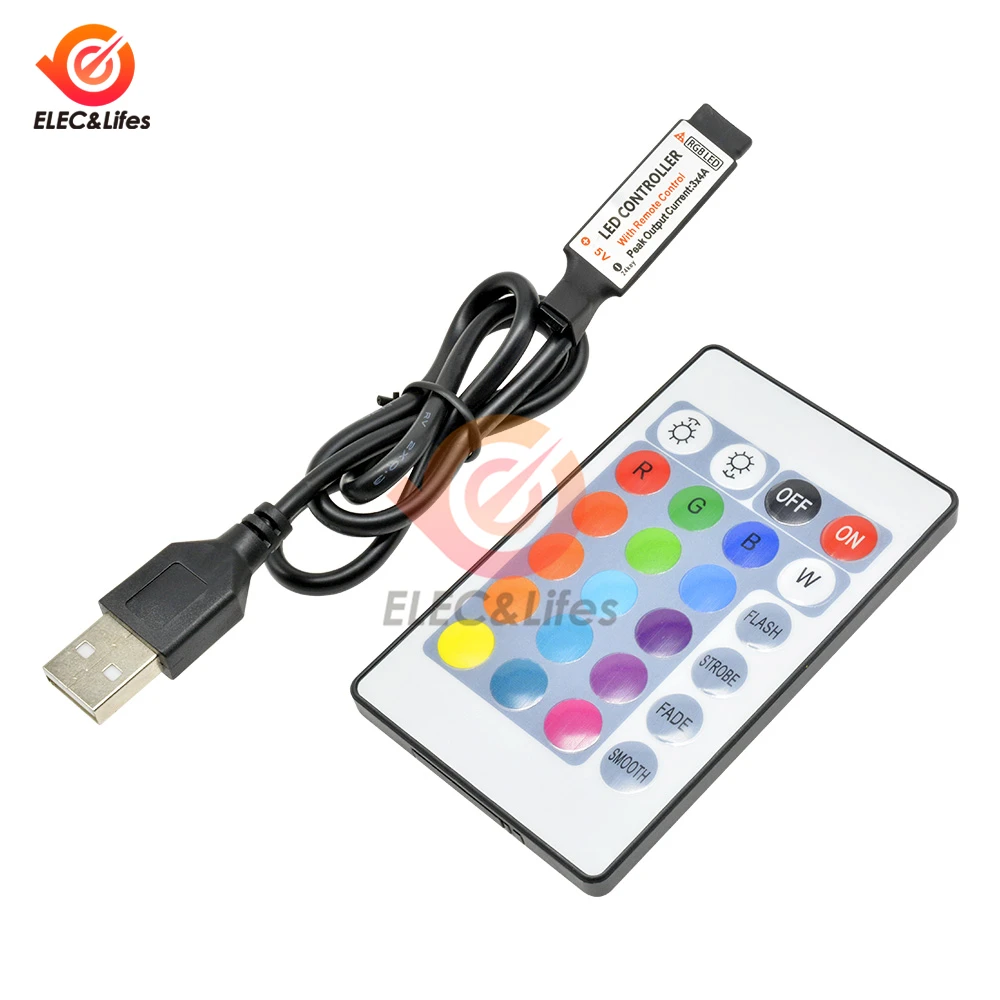 5 в USB ИК инфракрасный и RF беспроводной пульт дистанционного управления Лер диммер 17 ключ 24 ключ для дистанционного управления светодиодный светильник