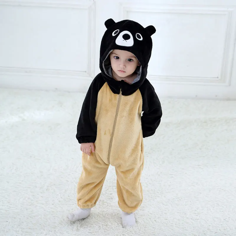 Bear Зимняя одежда для малышей; костюм медведя; милый комбинезон с героями мультфильмов; комбинезон для новорожденных мальчиков и девочек; Теплый Мягкий комбинезон для малышей; Kigurumis - Цвет: Bear