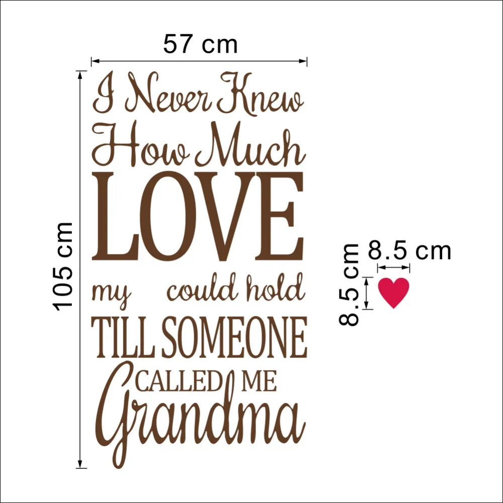 

High quality wall sticker Grandma Love Much Decal Art Mural Home Bedroom Decor Wall Stickers Free Shipping Drop Shipping
