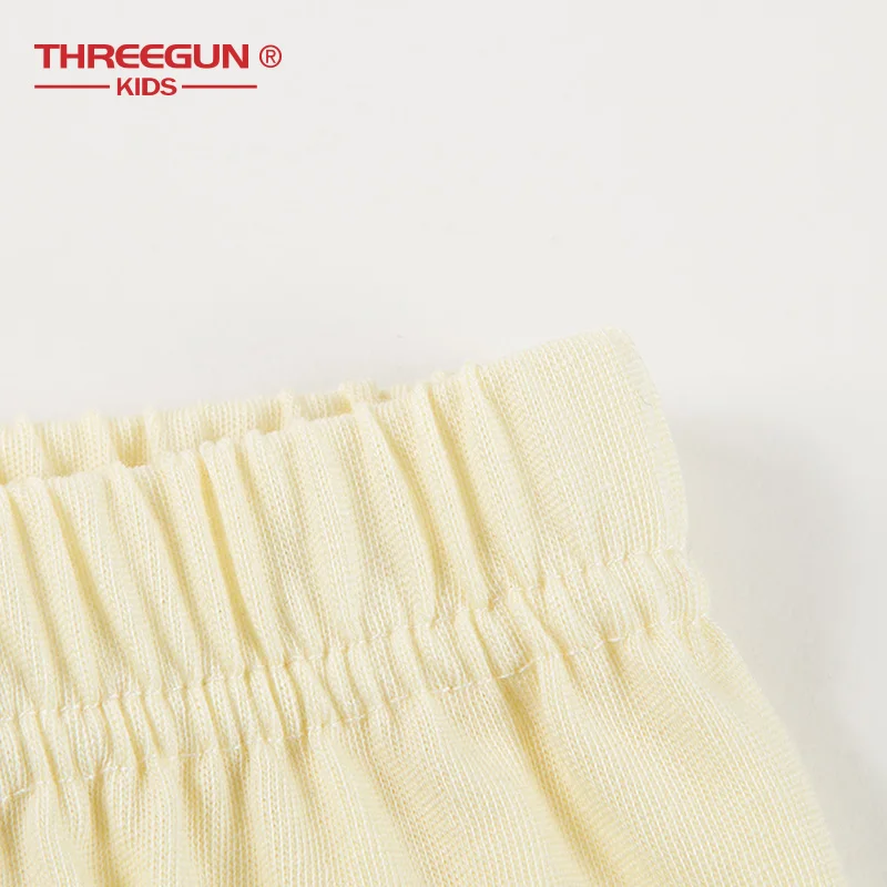 THREEGUN/детское длинное термобелье для девочек, комплекты Детские подштанники с защитой от ультрафиолета и круглым вырезом, теплые мягкие топы и штаны для девочек
