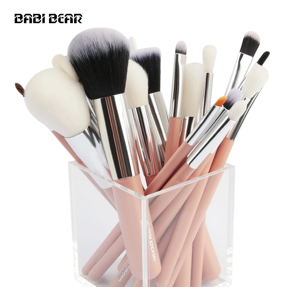 BABI BEAR 20 шт Серебряный/Розовый Профессиональный набор кистей макияж основа пудра