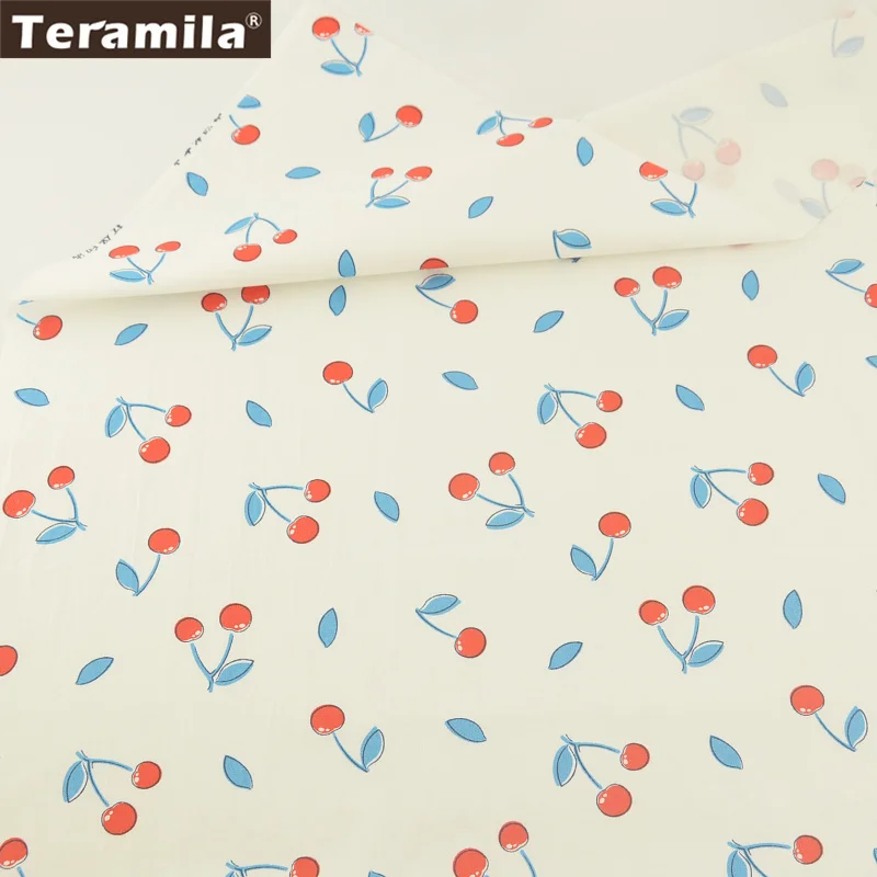 Teramila Ткань с красной вишни изображением фруктов высокое Качественный 100% хлопок