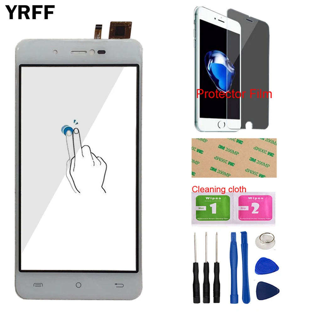 White With Tools YRFF мобильный сенсорный экран для Cubot R9 Сенсорная панель Сенсорный экран дигитайзер Замена переднего стекла инструменты клей - Цвет: White With Tools