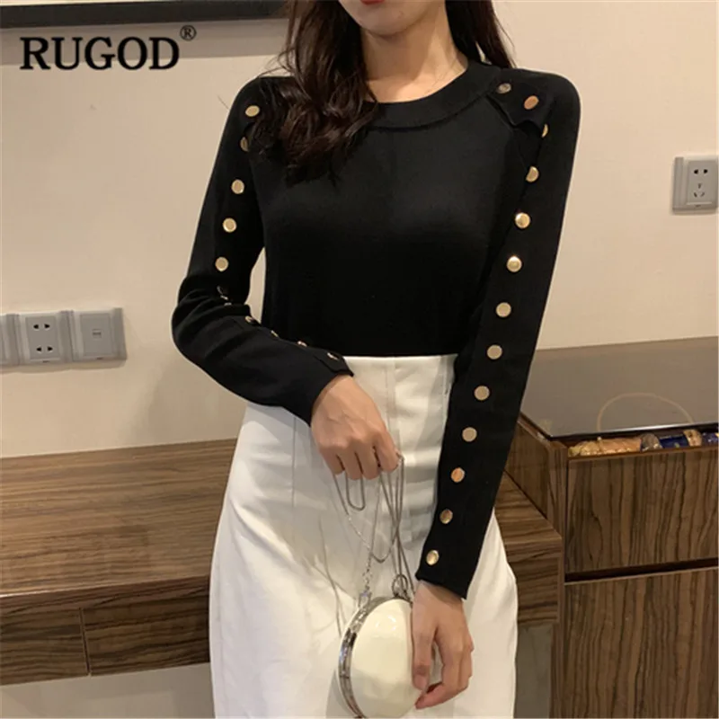 RUGOD 2019 Весна Для женщин Свитера Модные балетки на плоской подошве с круглым