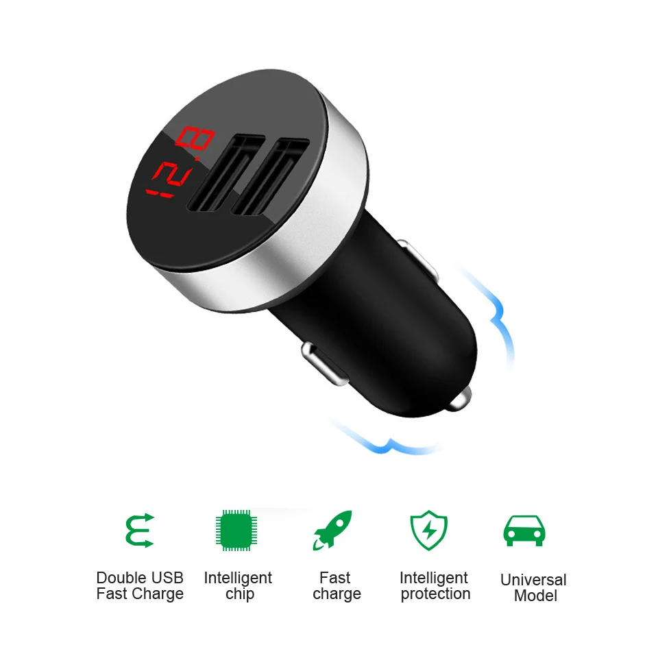 Tendway автомобильное usb-устройство для зарядки телефона цифровой светодиодный дисплей напряжения/тока держатель мобильного телефона портативный 3.1A Авто планшет USB Автомобильное зарядное устройство