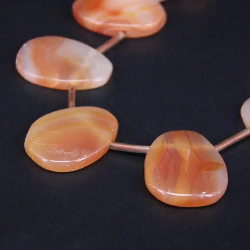 15.5&quot/strand Top Drilled Natural Orange Agates Freeform Slab Loose Beads Raw Onxy Stone Slice Nugget Pendants Jewelry Making | Украшения