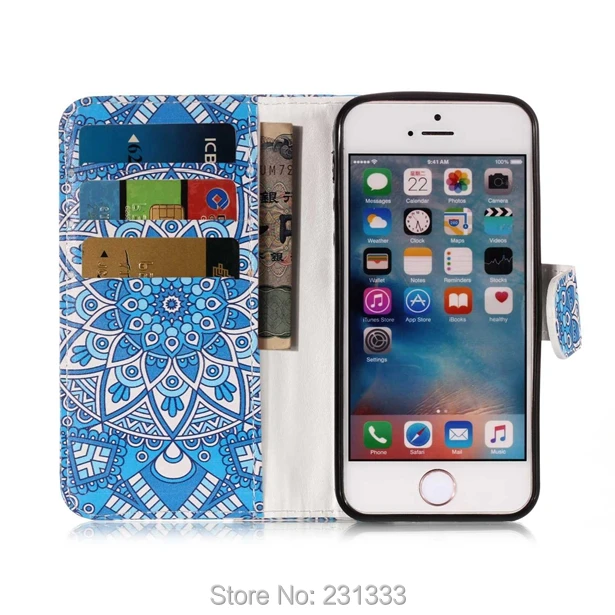 Кожаный чехол кошелек с мультяшным цветком C ku для Iphone X XS 8 7 Plus I7 6 6S SE 5S Apple Ipod Touch 5