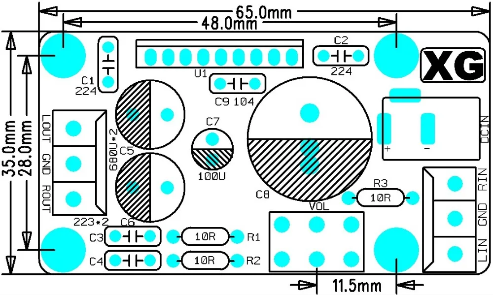 

TDA1521 15W * 2 single power supply power supply switching power amplifier board