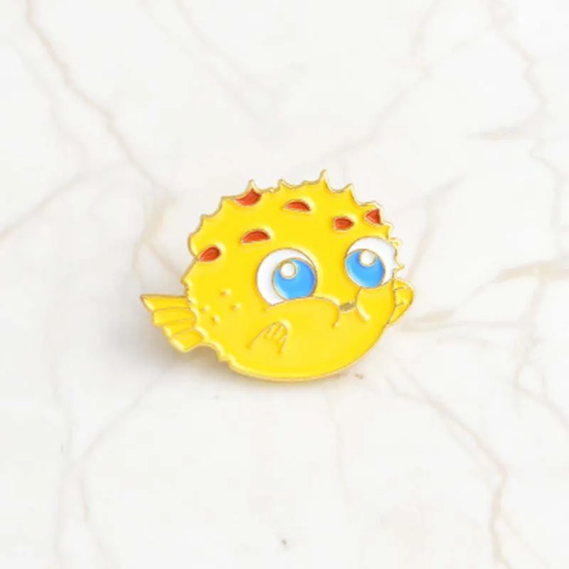 DoreenBeads мультфильм брошь с рыбой КИТ Акула фугу рыба Осьминог Дельфин булавки нашивка для куртки пальто рюкзак аксессуары 1 шт - Цвет: G