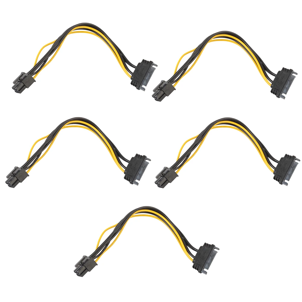 5 шт. 15pin SATA адаптер питания для 6pin PCI e Express разъемы видеокарты высокое качество| |