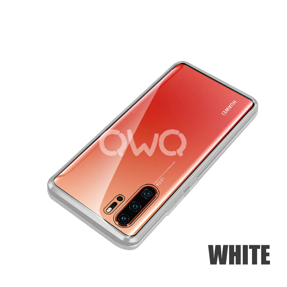 Металлический магнитный стеклянный чехол для телефона huawei P20 P30 Pro Lite P Smart Защитные чехлы для huawei mate 20 Lite Pro откидная крышка - Цвет: white