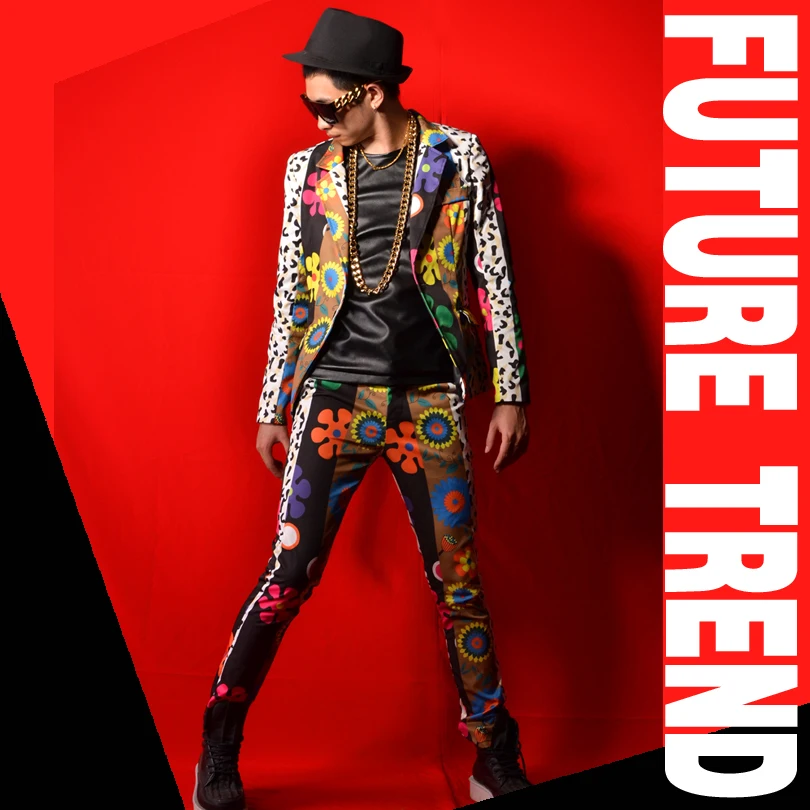 Мужской повседневный костюм облегающий пиджак пальто мужской танцор певица