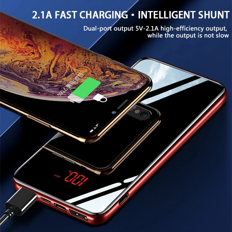 NOHON 10000 мАч портативный банк питания для iPhone X IPad Xiaomi samsung S9 2.1A выход быстрое