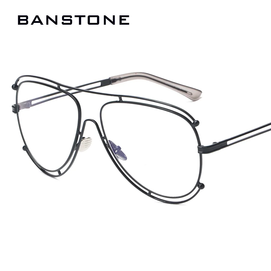 Мужские и женские прозрачные очки в оправе BANSTONE винтажные золотистой |