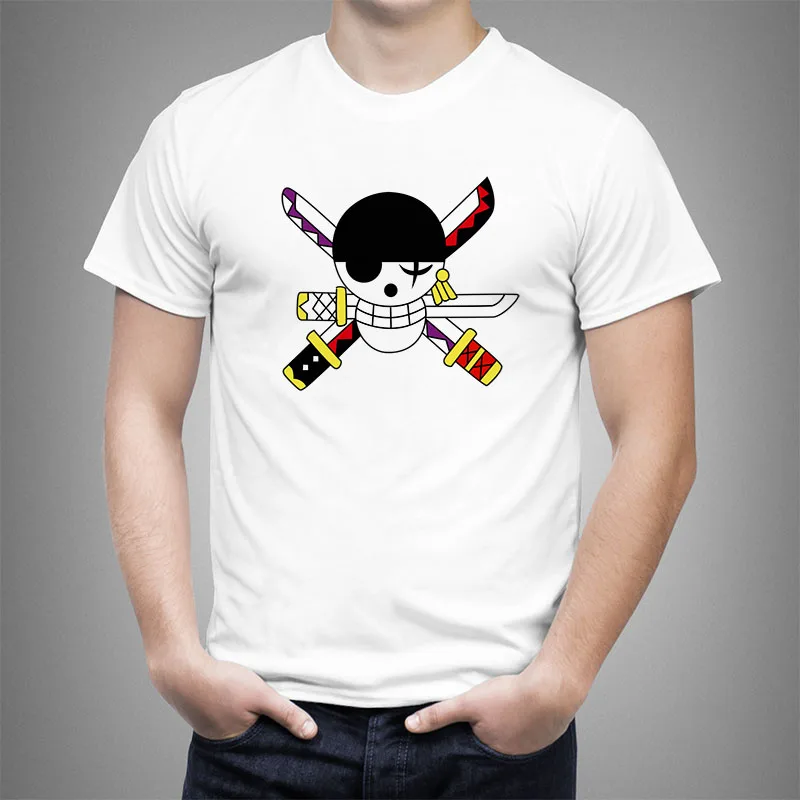 Футболка с анимационным мультяшным флагом для мужчин и женщин Luffy 2017 Летняя