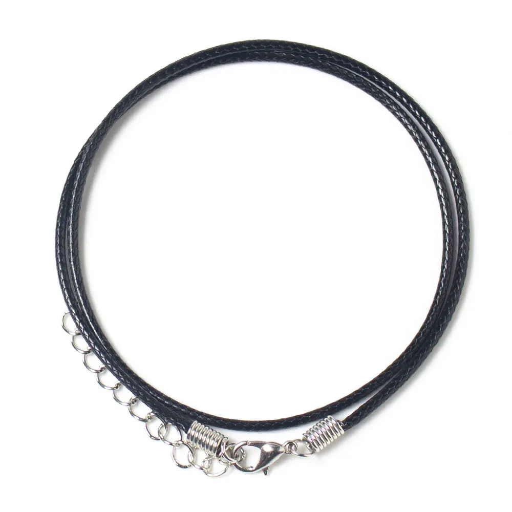 50pcs 2.0mm/45cm Jewelry Cord Lobster Clasp Necklace Rope Waxed Leather Lanyard Pendant Cords Bracelet Making | Украшения и