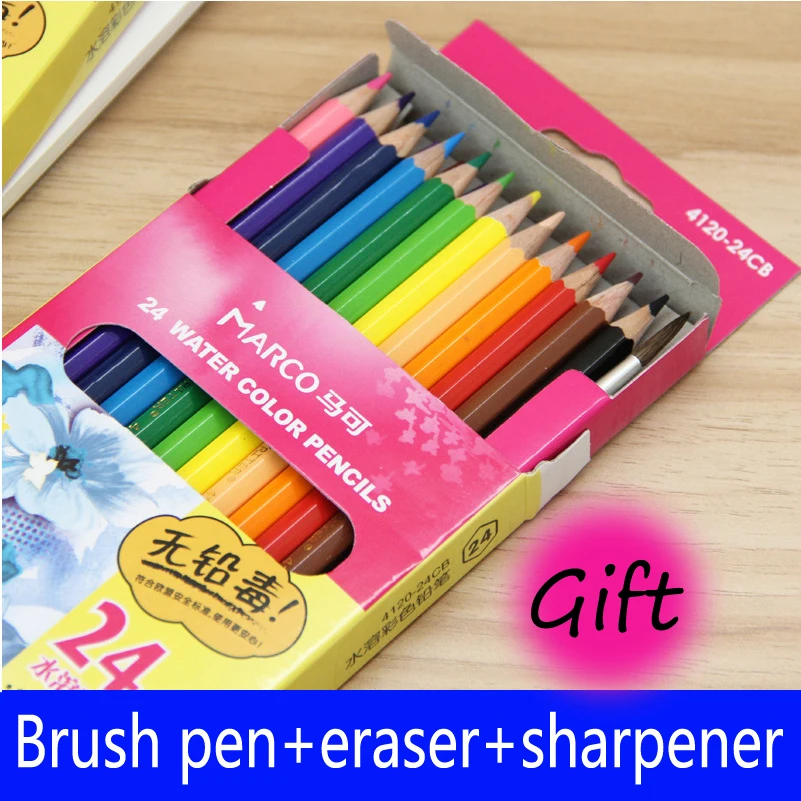 Марко 12 видов цветов акварельные карандаши краска с кистью Colori A Matita