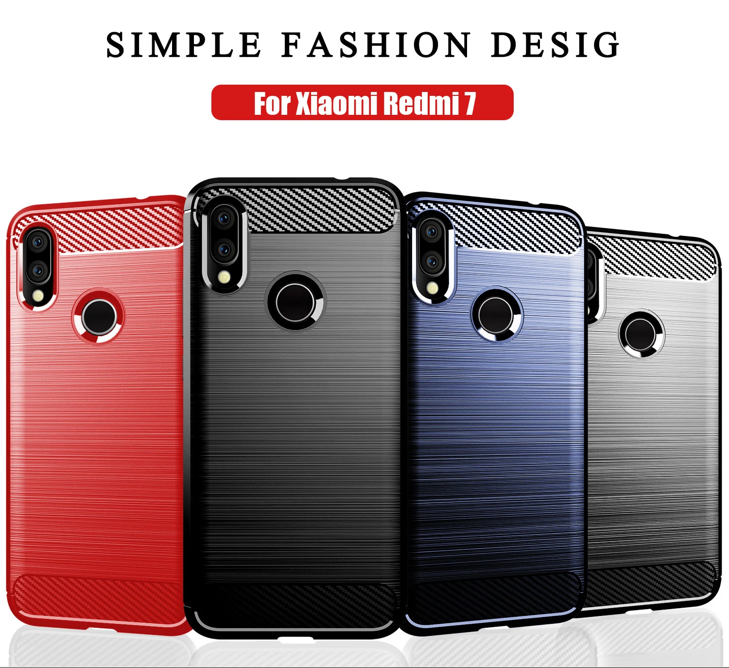 Cases Carbon Fiber Flexible TPU for XiaoMi RedMi Y3 Y 3 Red Mi Silicone Hybrid Slim Case Anti-Scratch Protective Cover | Мобильные