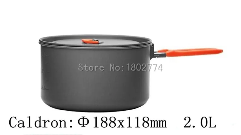Кухонные горшки для приготовления пищи на 4-5 человек, походные горшки, набор для кемпинга, пикника, кулинарный алюминиевый набор посуды, 1034 г, огненный клен, праздник 5