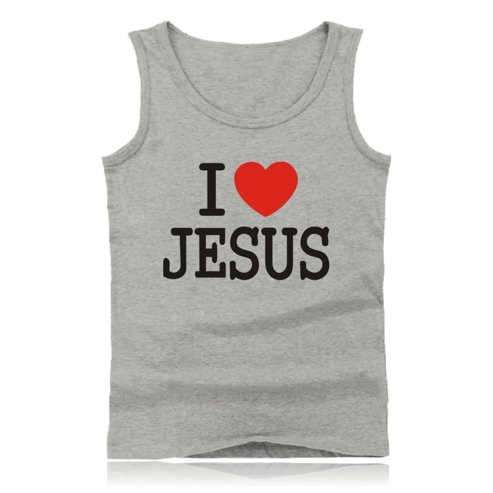

I LOVE JESUS Bodybuilding Tank Tops Men Summer Vest Crewneck Fitness Tank Top Men Fashion JESUS IS MY SAVIOR Sleeveless Shirt