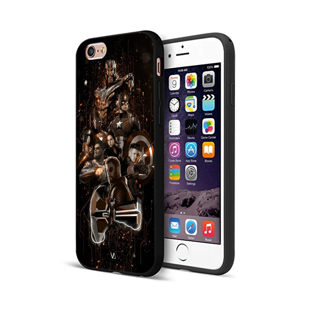 Черный чехол ТПУ для iphone 5 5s se 6 6s 7 8 plus x 10 чехол силиконовый чехол для iphone XR XS MAX чехол Мстители эндшпиль Marvel Comics