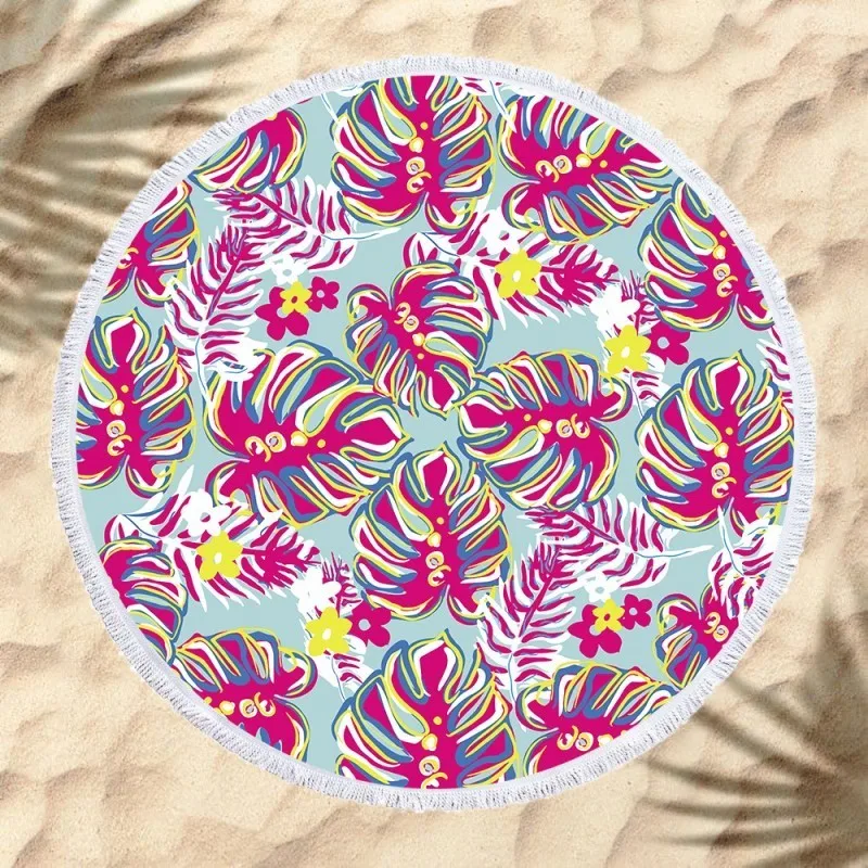 Горячая продажа большое круглое пляжное полотенце s Мандала с принтом из