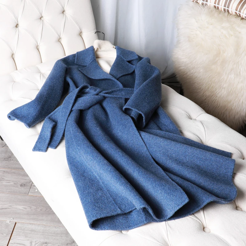 2018 пальто из 100% шерсти высококачественные кашемировые однотонные женские