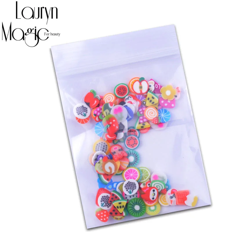 Новый 100 шт./упак. нейл-арта 3D Фрукты Fimo игровое тесто ломтиков из полимерной глины