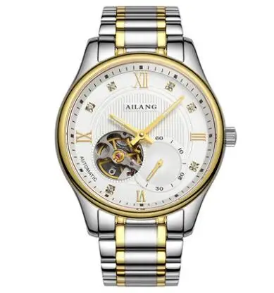 color 6 Steel Band AILANG Tourbillon Мужские часы люксовый бренд Мужские часы автоматические часы алмаз Relogio синий сапфир механические часы - Цвет: color 6 Steel Band