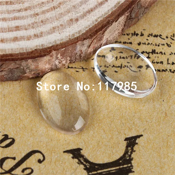50Pcs Oval Transparent Glass Cabochons Crysta Clear Flat Back Domed Cover Cabs Fit Photo Frame Bezel Setting Findings | Украшения и