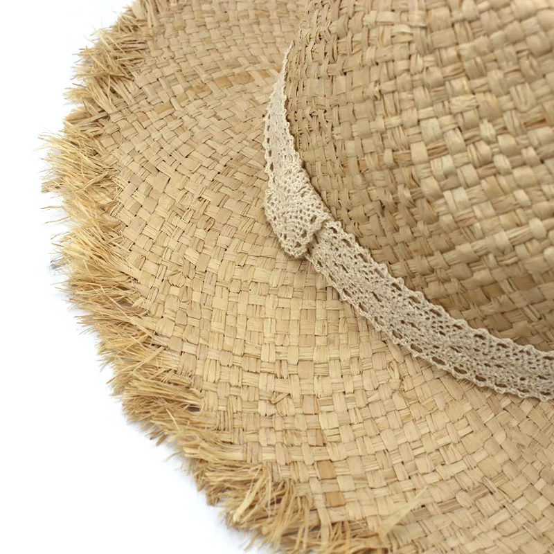 Соломенная шляпа Raffia для женщин пляжная путешествий на весну и лето от солнца
