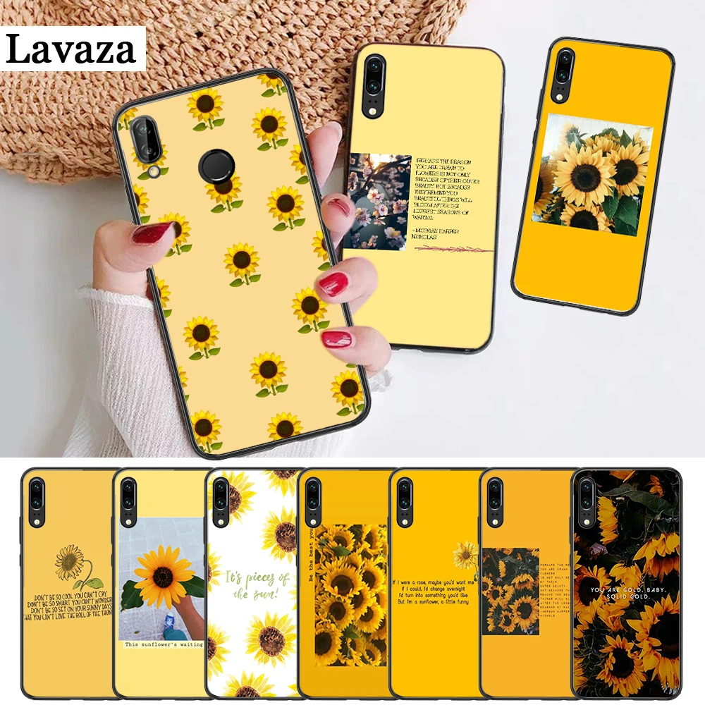 Силиконовый чехол с желтым подсолнухом для Huawei P8 Lite 2015 2017 P9 2016 Mimi P10 P20 Pro P Smart Z 2019